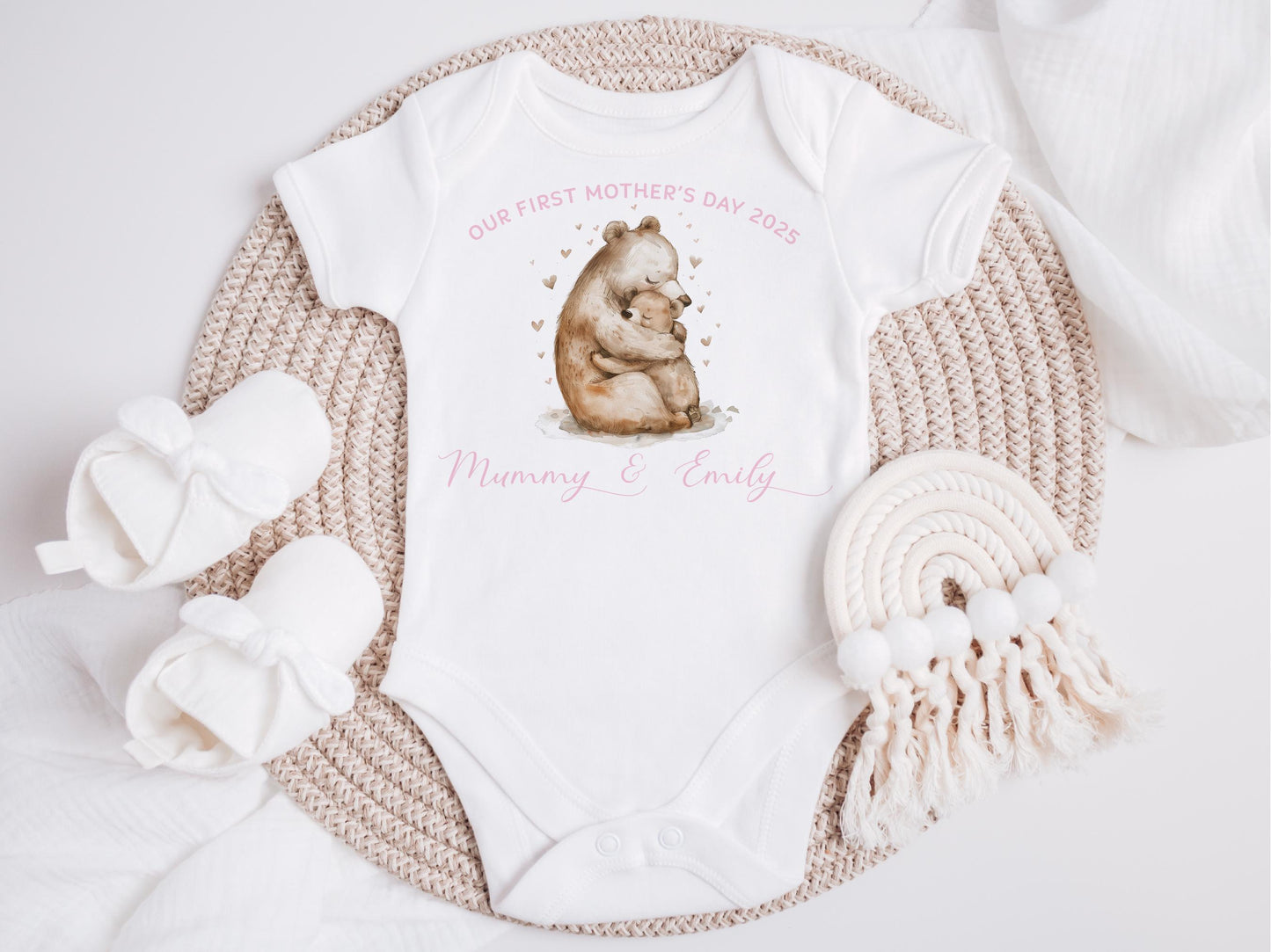 Personalised First Mother's Day Baby Vest and Bib Set