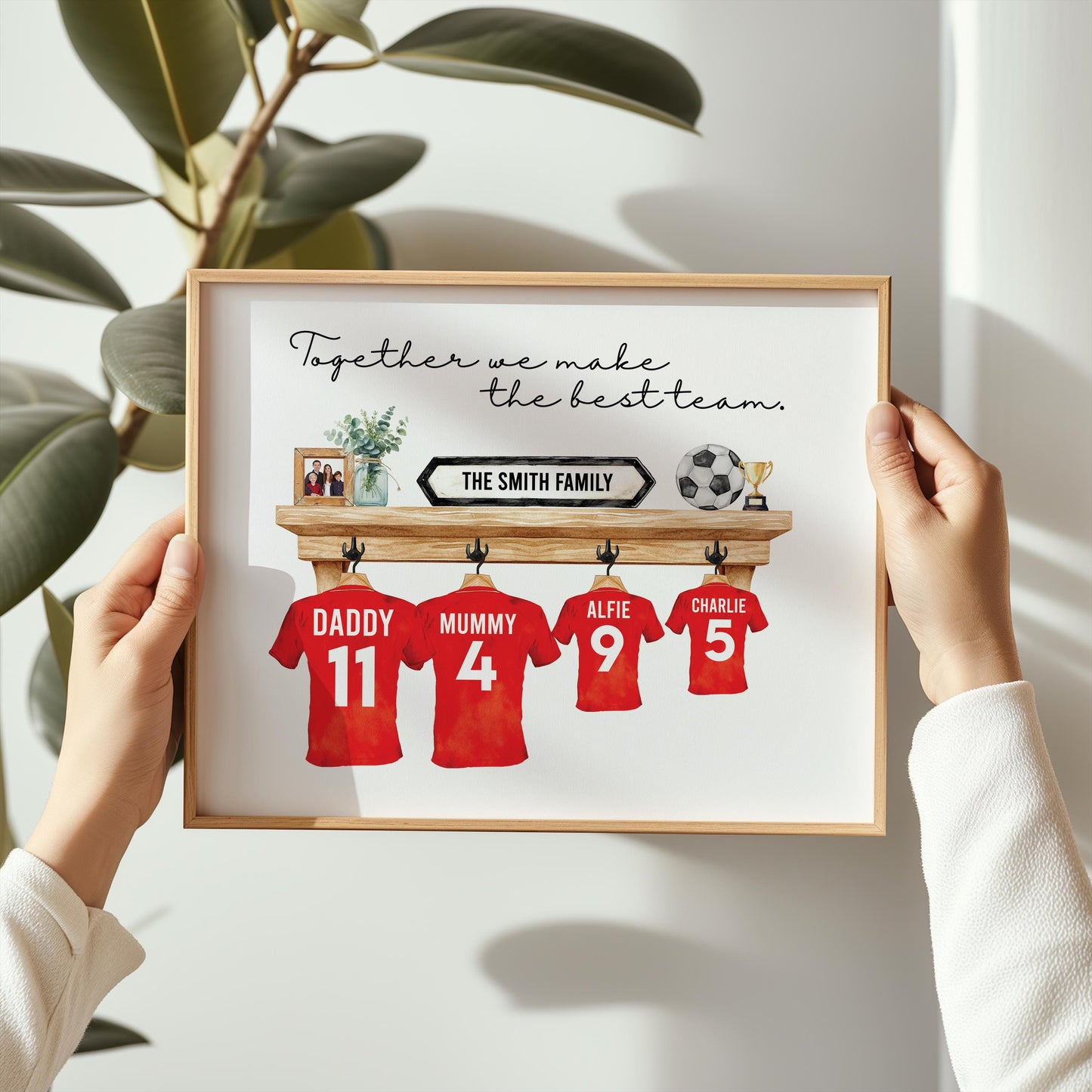 Personalised Football Shirt Family Print, Father's Day Gift