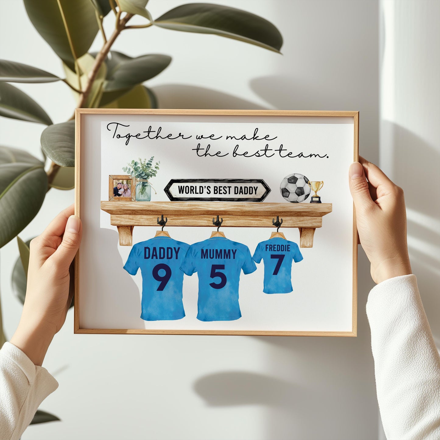 Personalised Football Shirt Family Print, Father's Day Gift