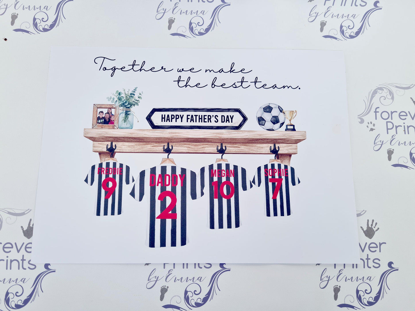 Personalised Football Shirt Family Print, Father's Day Gift