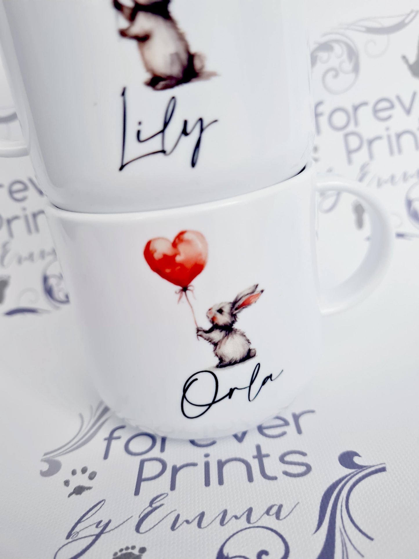 Personalised Valentine's Day Bunny Mug, Unbreakable Polymer Mug (6oz/11oz)
