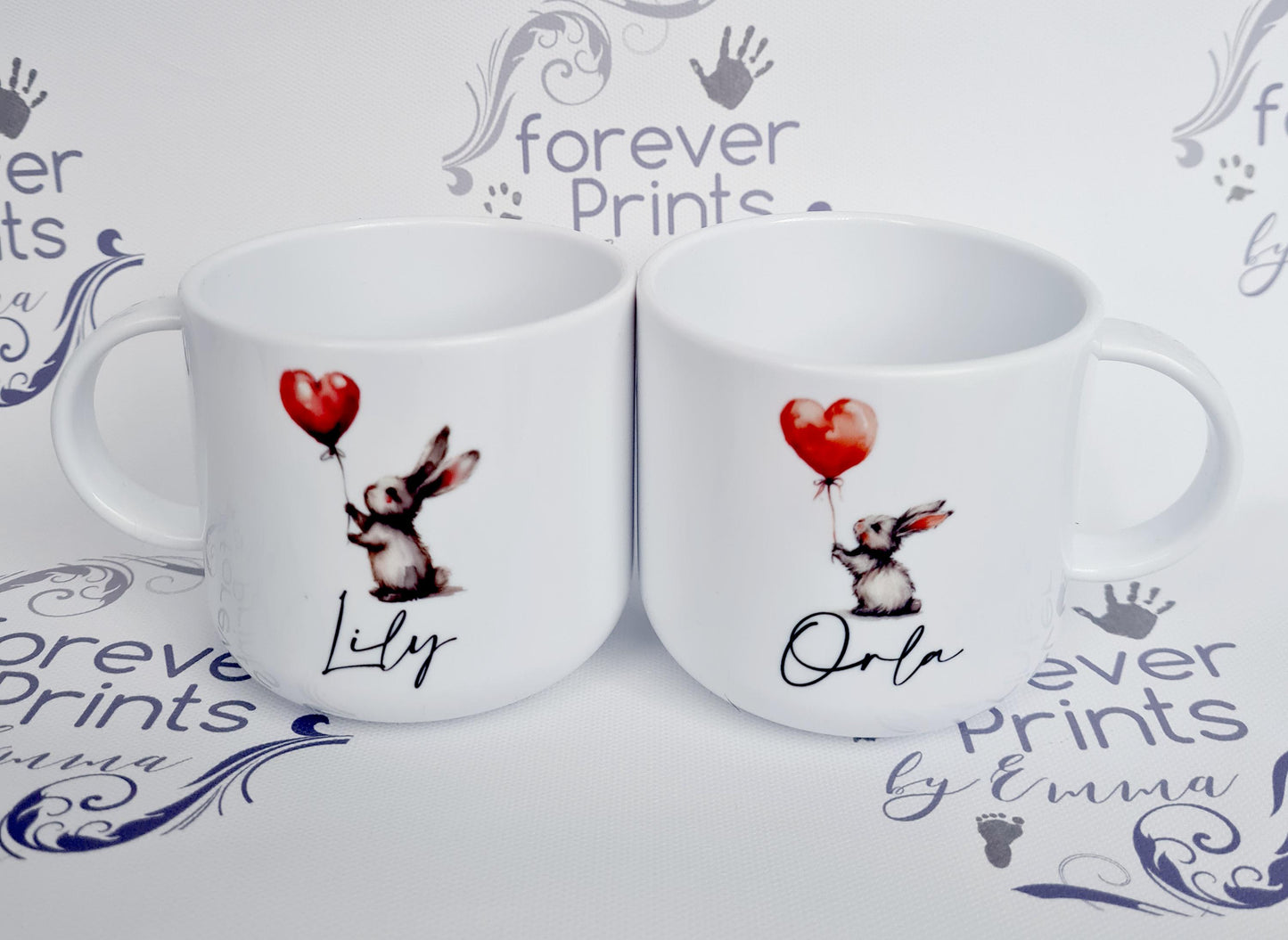 Personalised Valentine's Day Bunny Mug, Unbreakable Polymer Mug (6oz/11oz)