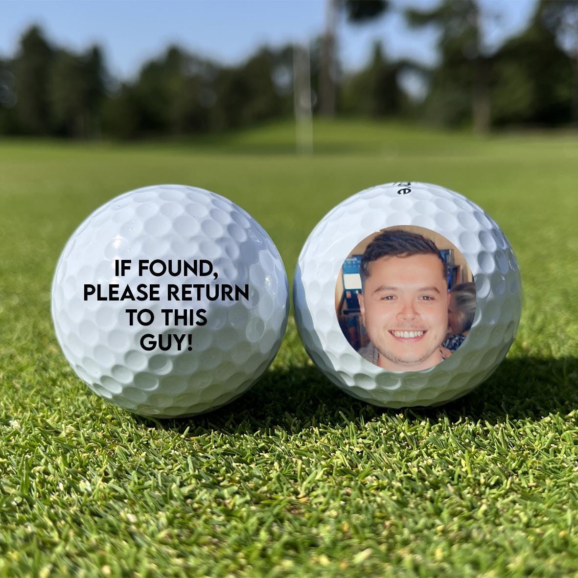 personalised golf balls, logo golf balls, father's day golf, golfer gift