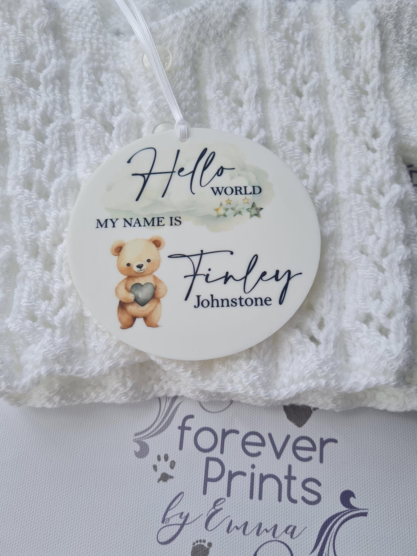 Hello world personalised baby sign, Welcome to the world baby, new baby announcement