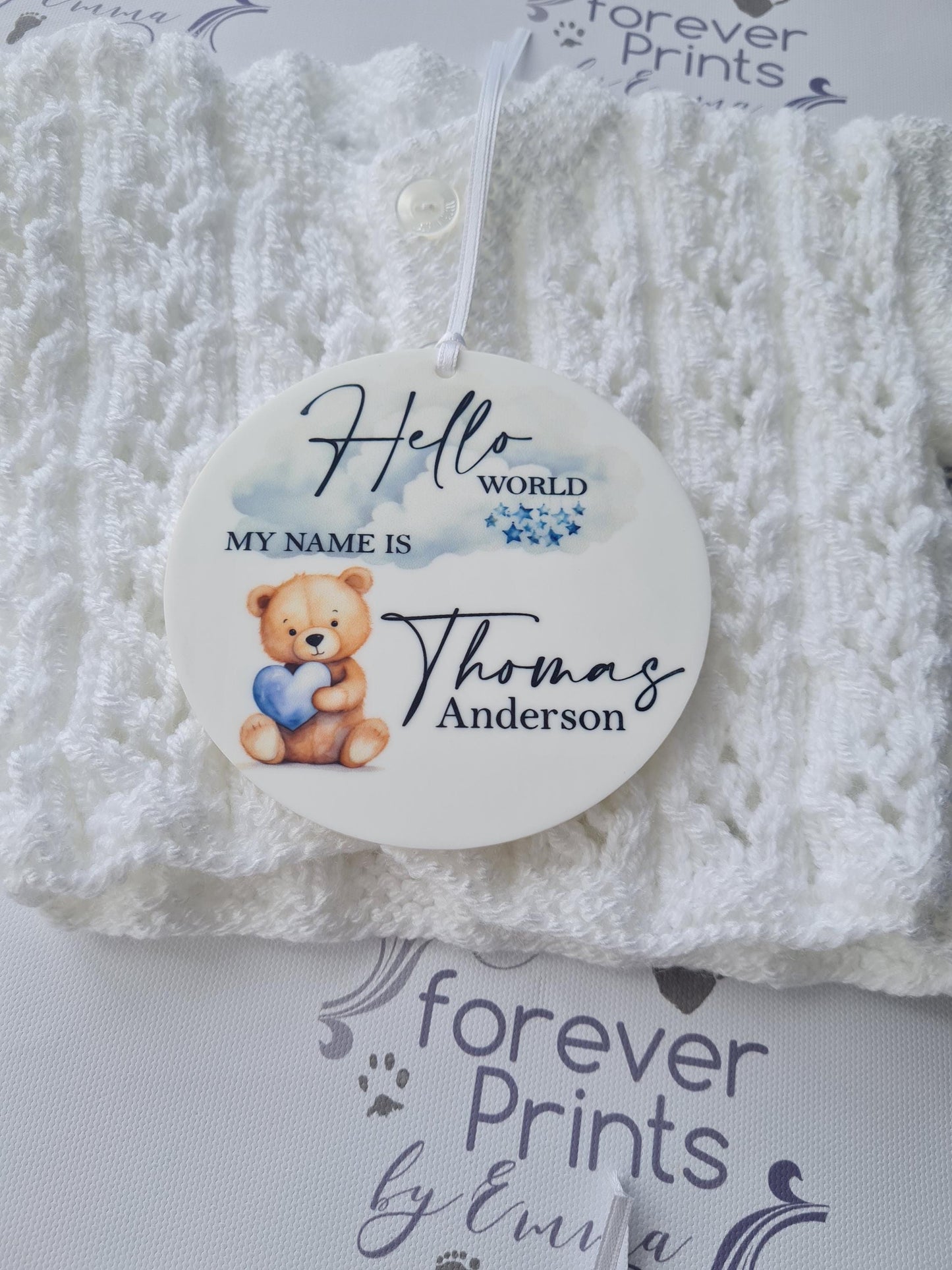 Hello world personalised baby sign, Welcome to the world baby, new baby announcement