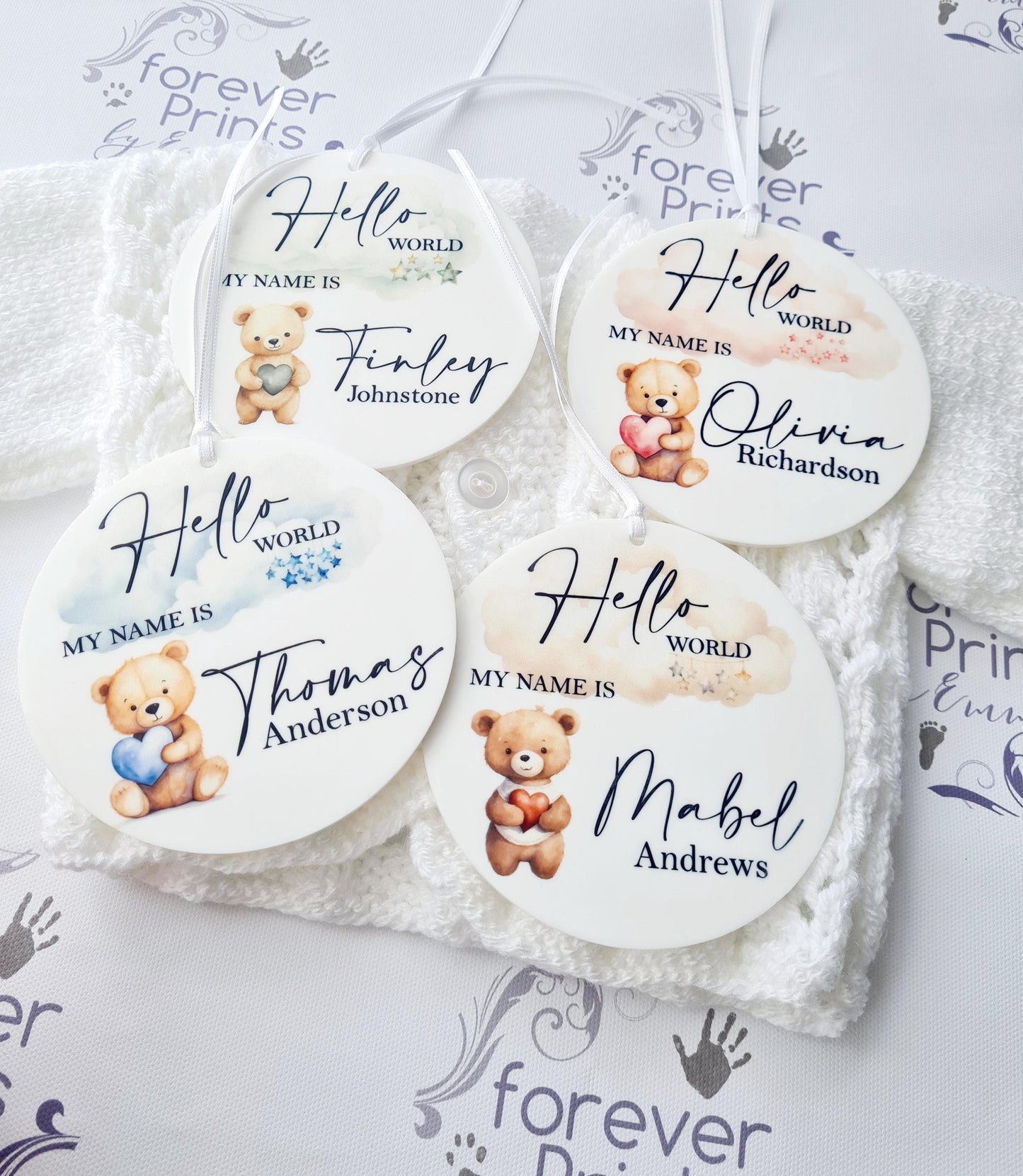 Hello world personalised baby sign, Welcome to the world baby, new baby announcement