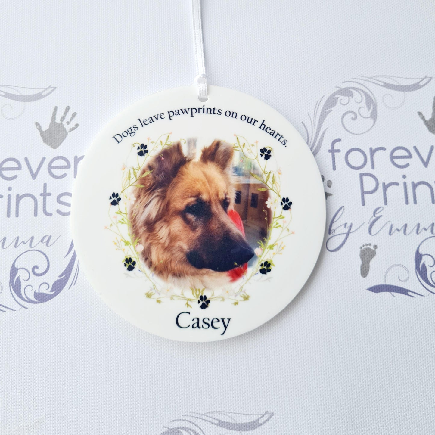 You left pawprints on our heart dog memorial hanging decoration, pet memorial gift