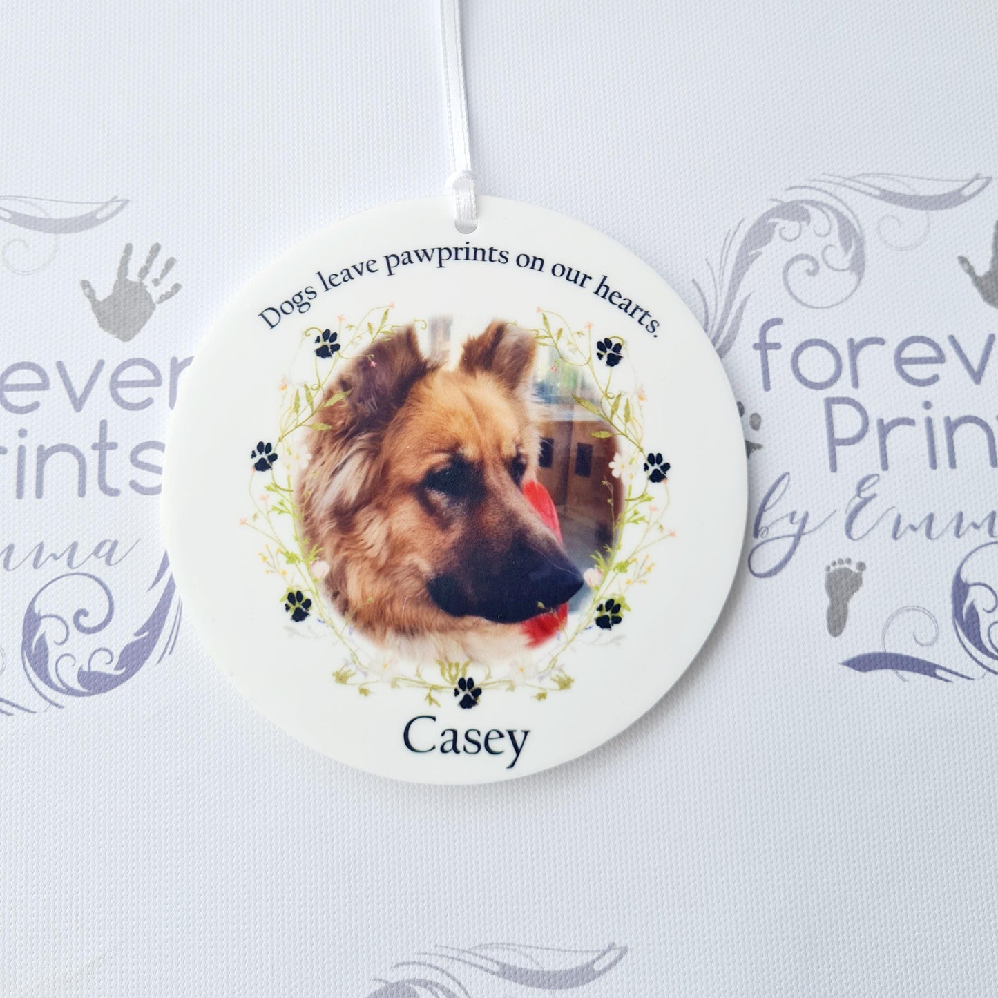 You left hoofprints on our heart horse memorial hanging decoration, pet memorial gift