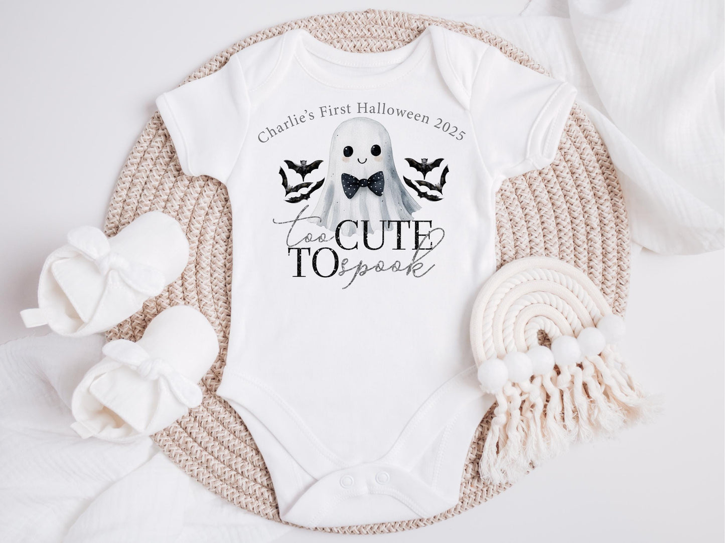 Personalised Baby's First Halloween Bodysuit, Ghost Design