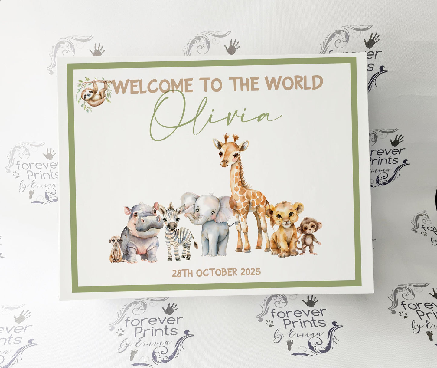 Safari Baby Memory Box, Keepsake Box