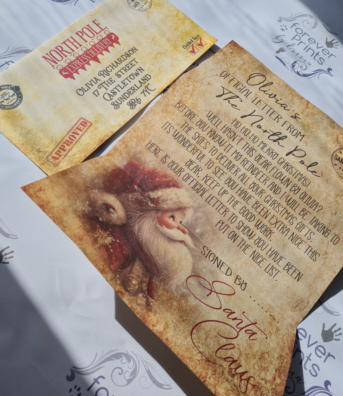 Personalized Letter from Santa, Vintage Paper