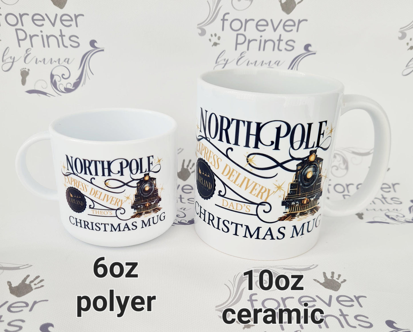 Personalised Christmas Train Mug, Unbreakable Polymer Child Mug
