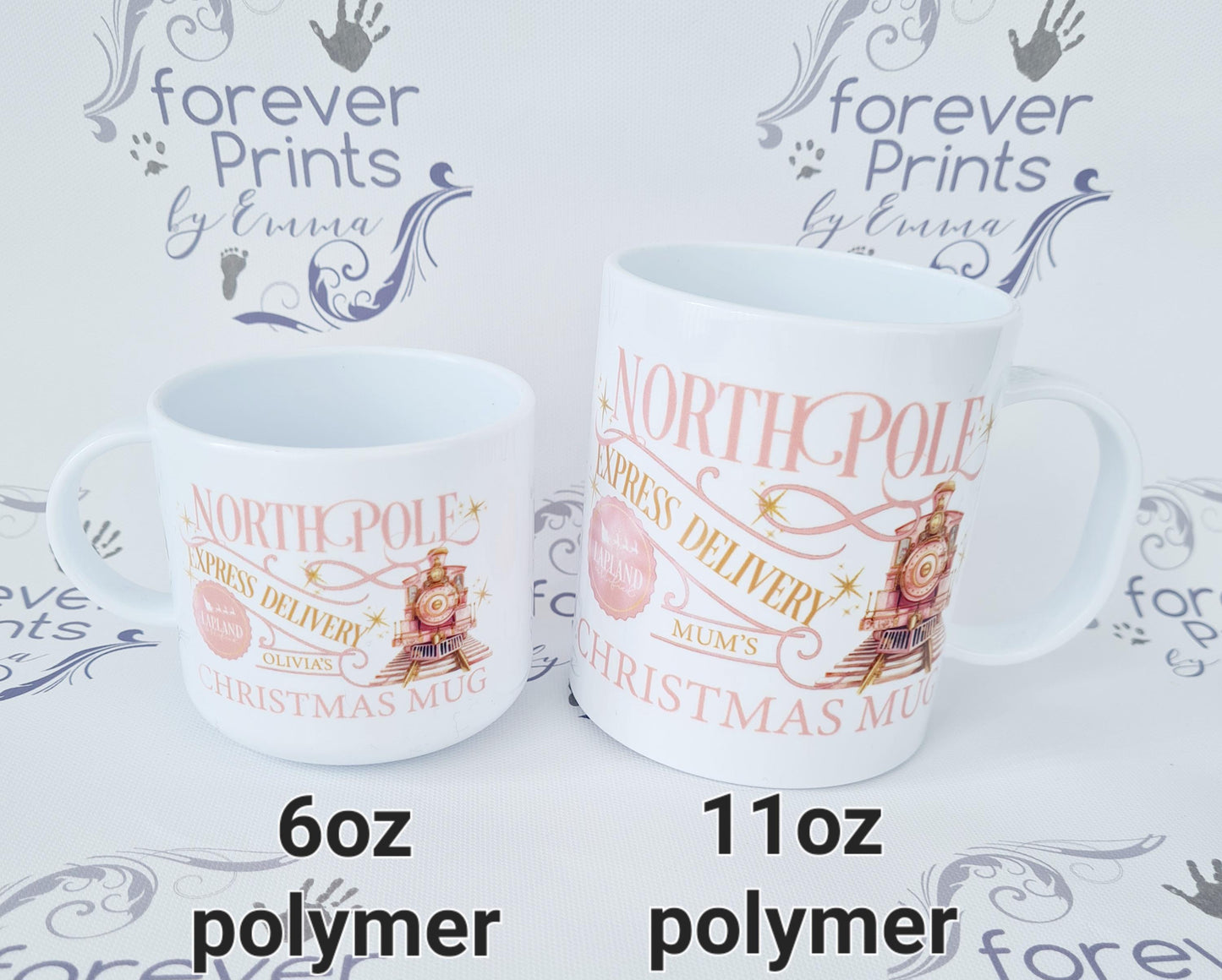 Personalised Christmas Train Mug, Unbreakable Polymer Child Mug