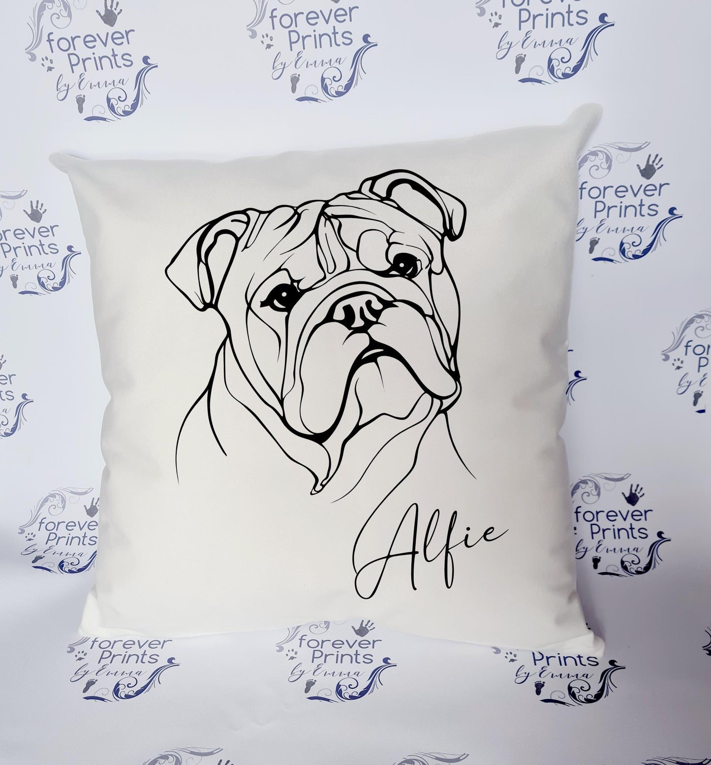 Line art dog cushion, dog pillow, dog gift