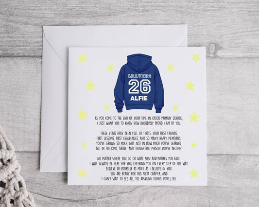 Personalised School Leavers Card, Primary School Keepsake