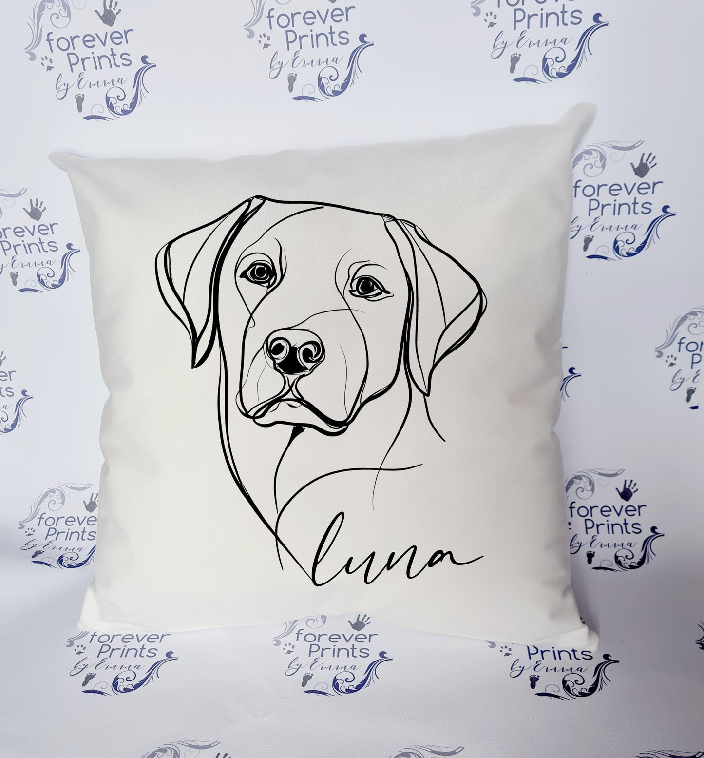 Line art dog cushion, dog pillow, dog gift