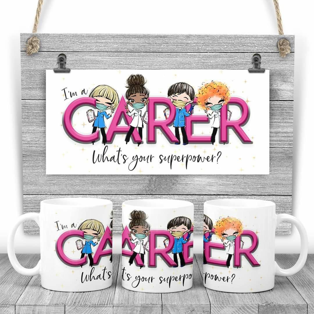 Carer mug, keyworker mug, superpower mug