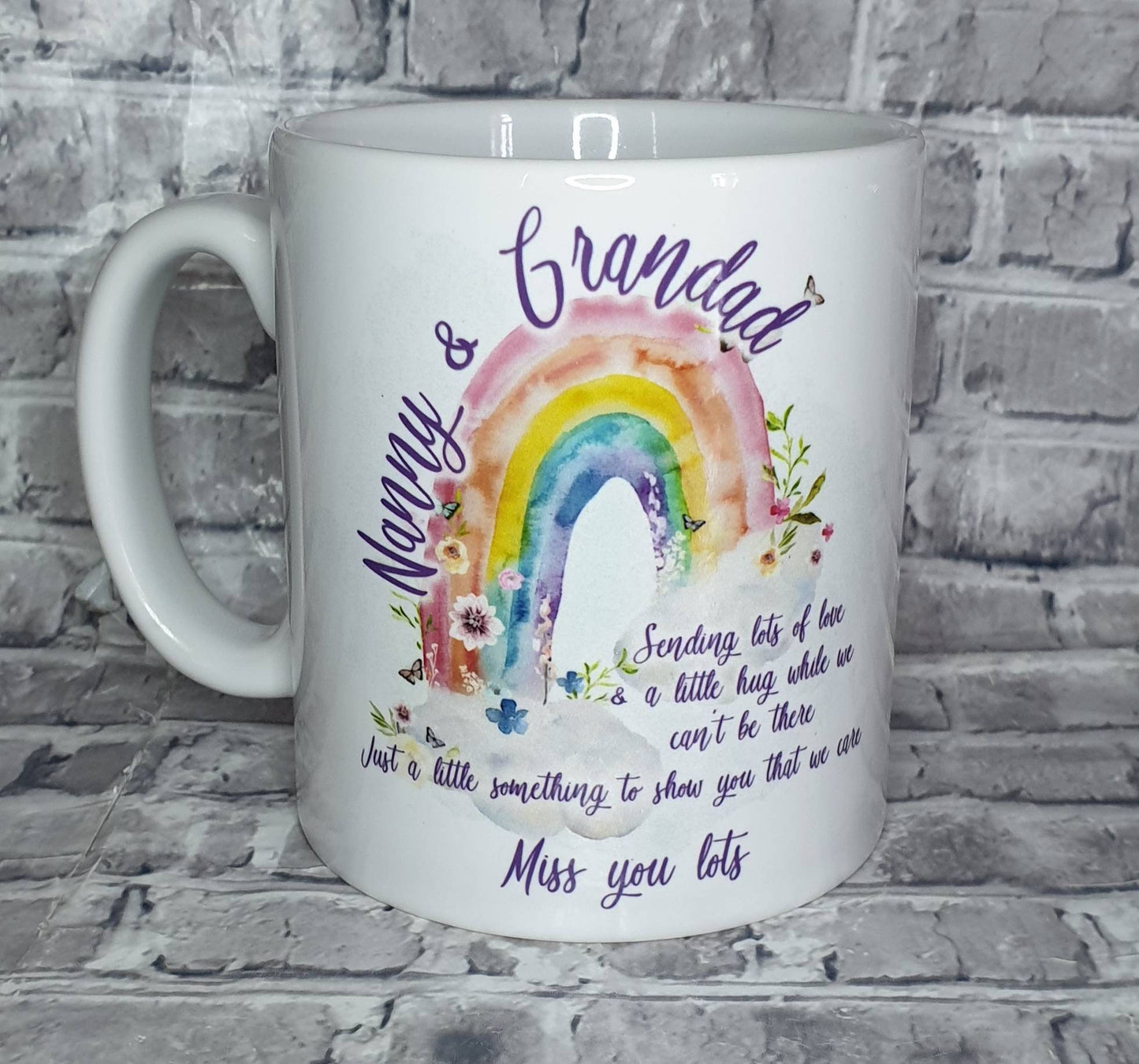 Personalised photo and rainbow double sided mug