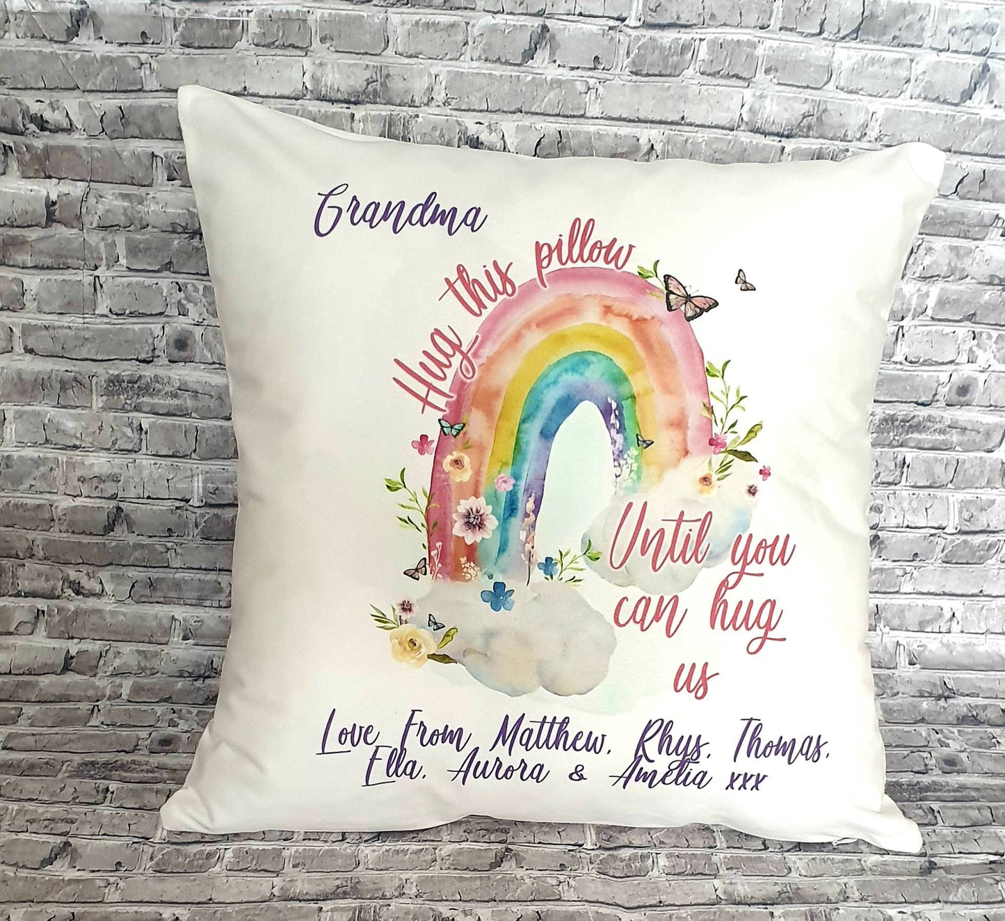 Hug gift, hug pillow . rainbow cushion.