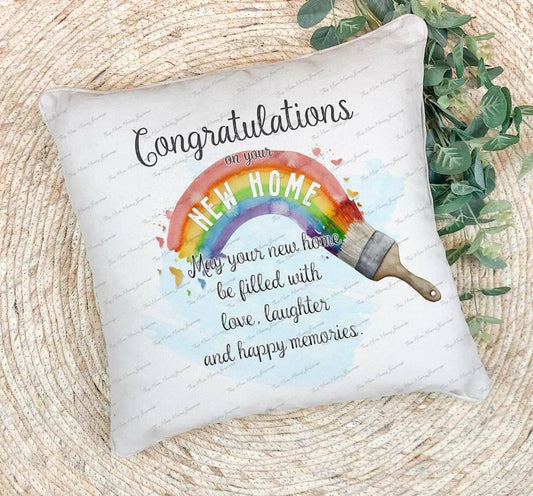 New home gift, new home rainbow, rainbow pillow