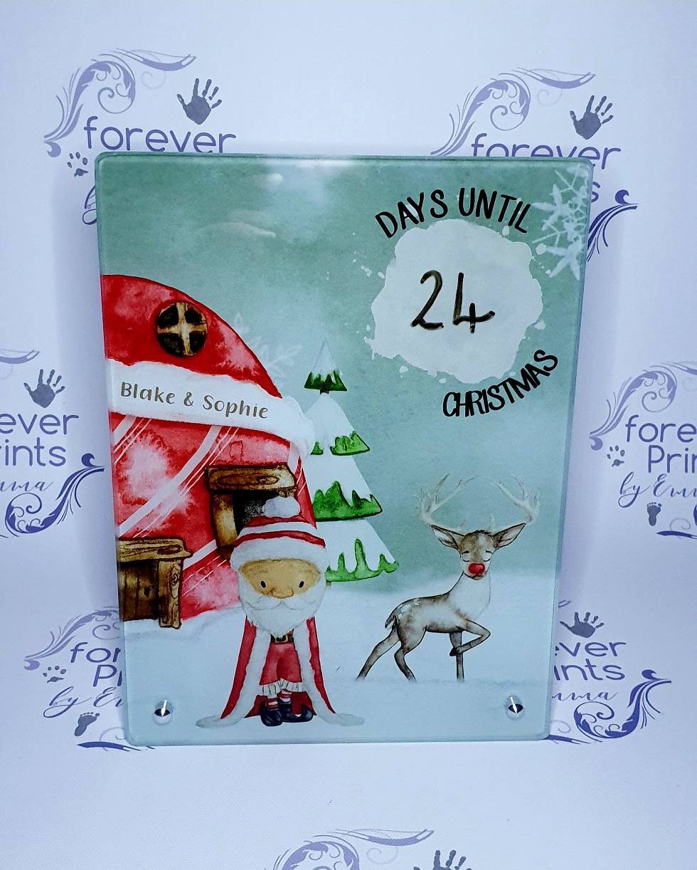 Printed freestanding glass Christmas countdown - christmas countdown