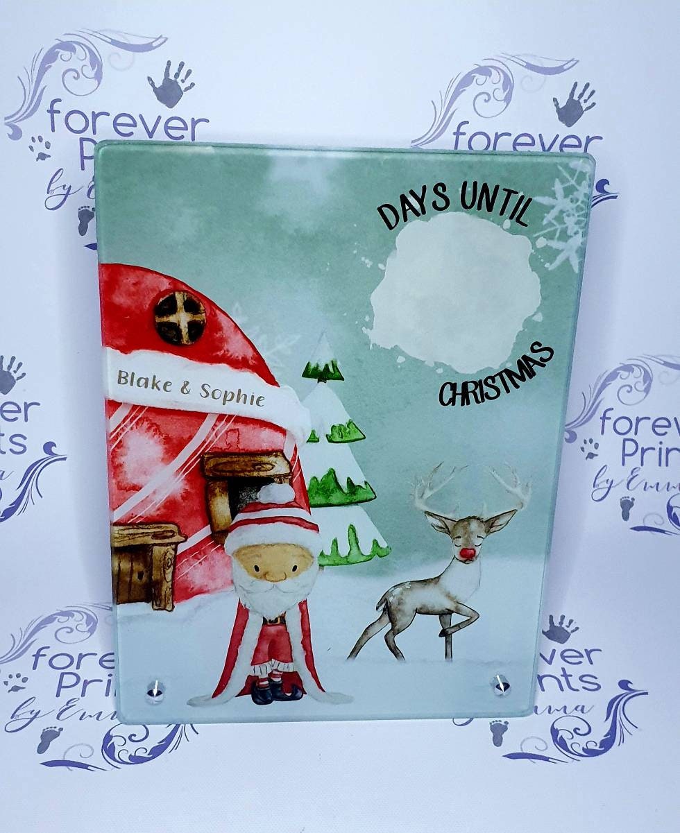 Printed freestanding glass Christmas countdown - christmas countdown