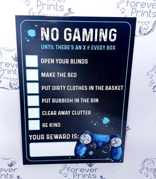 Gaming chore board - x in every box - playstation