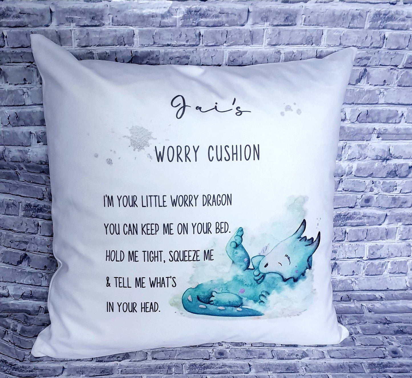 Worry pillow, worry cushion, worry dragon