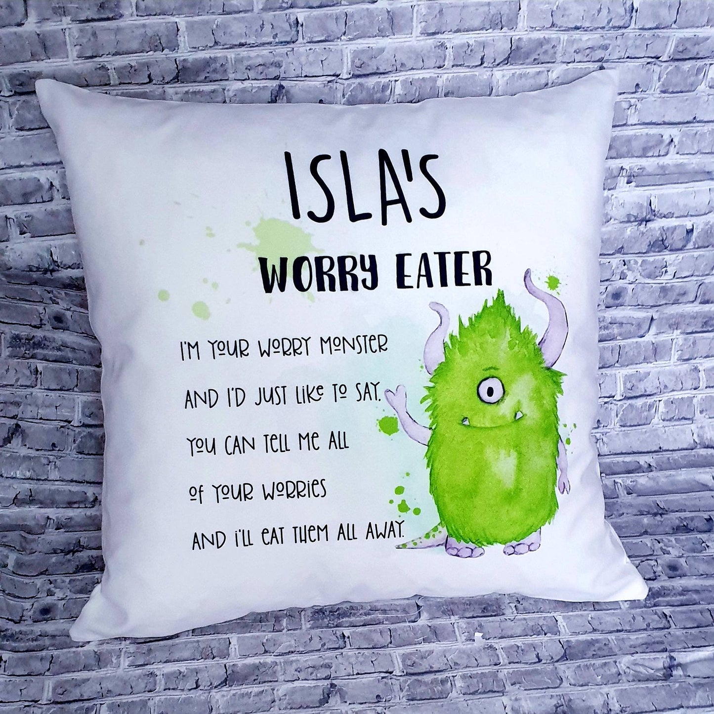 Worry pillow, worry cushion, worry monster