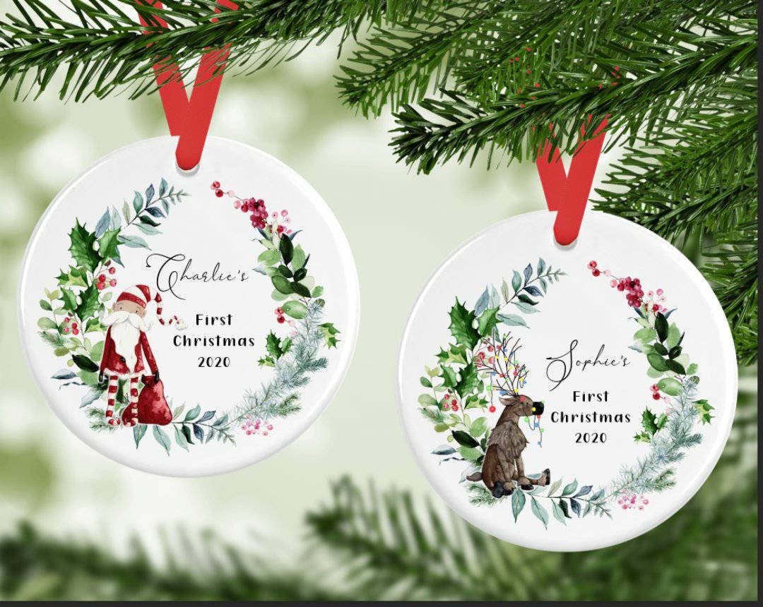 Personalised ceramic Christmas decoration - Christmas tree decoration - santa decoration