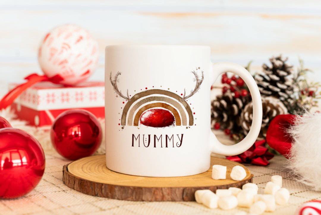 Personalised Christmas mug - christmas mug, christmas rainbow