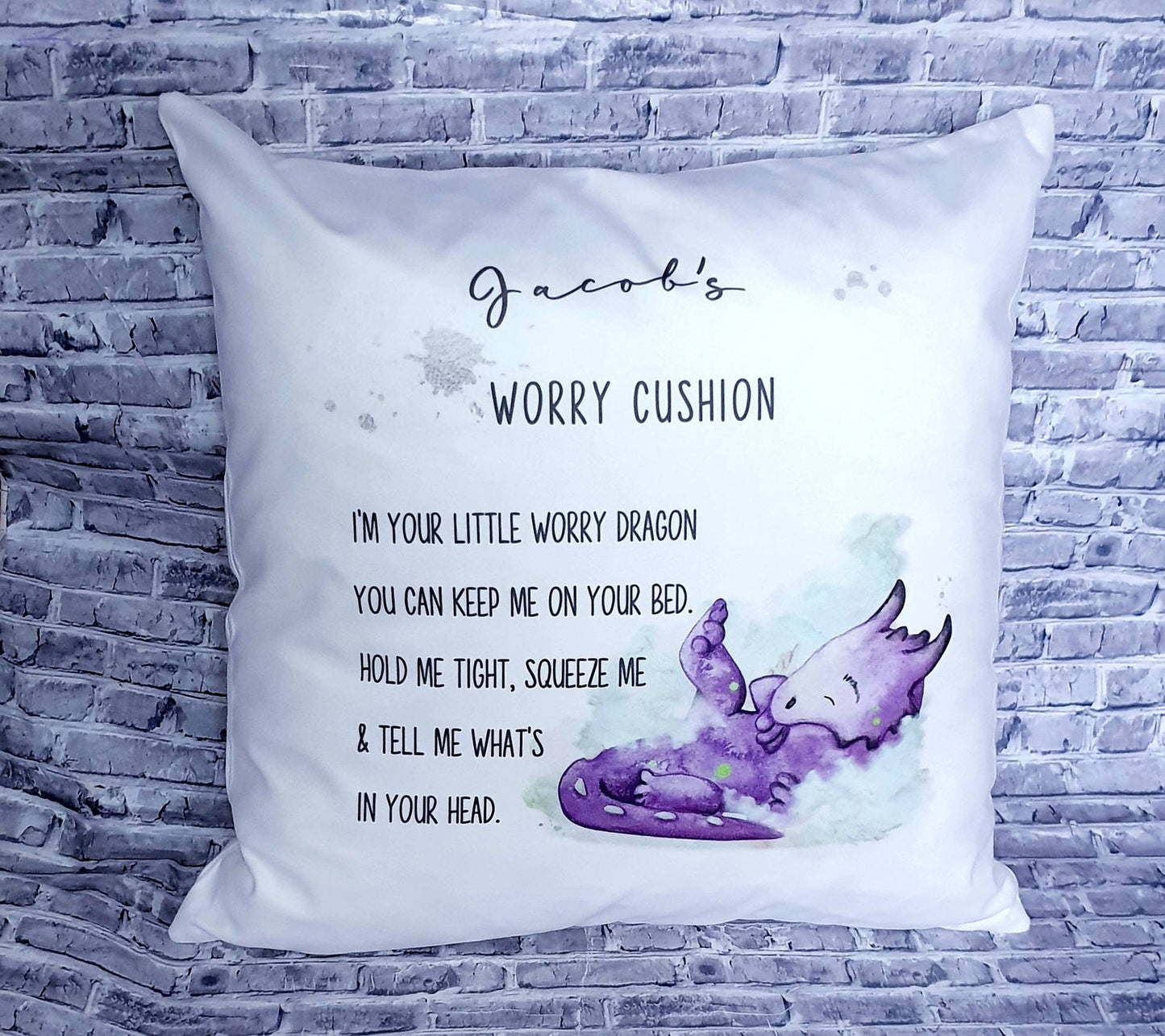 Worry pillow, worry cushion, worry dragon