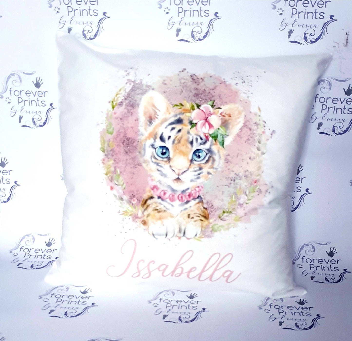 Tiger, safari cushion, personalised