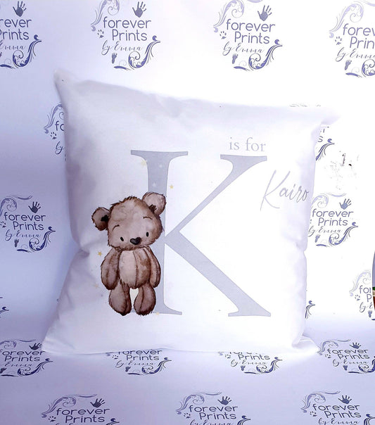 Baby alphabet cushion, personalised,bear alphabet cushions.