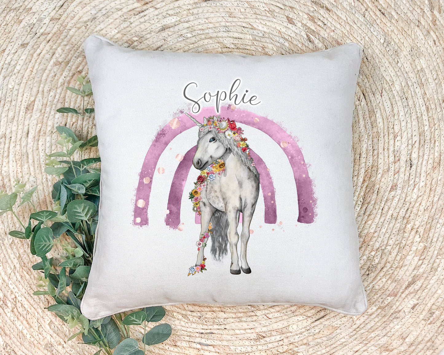 unicorn rainbow cushion