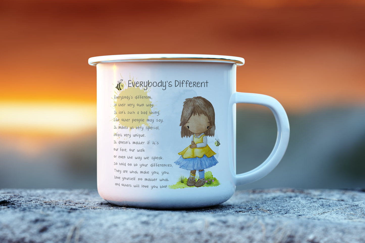 children's mug | kid's cup | everybody is different gift |children's birthday gift | enamel mug