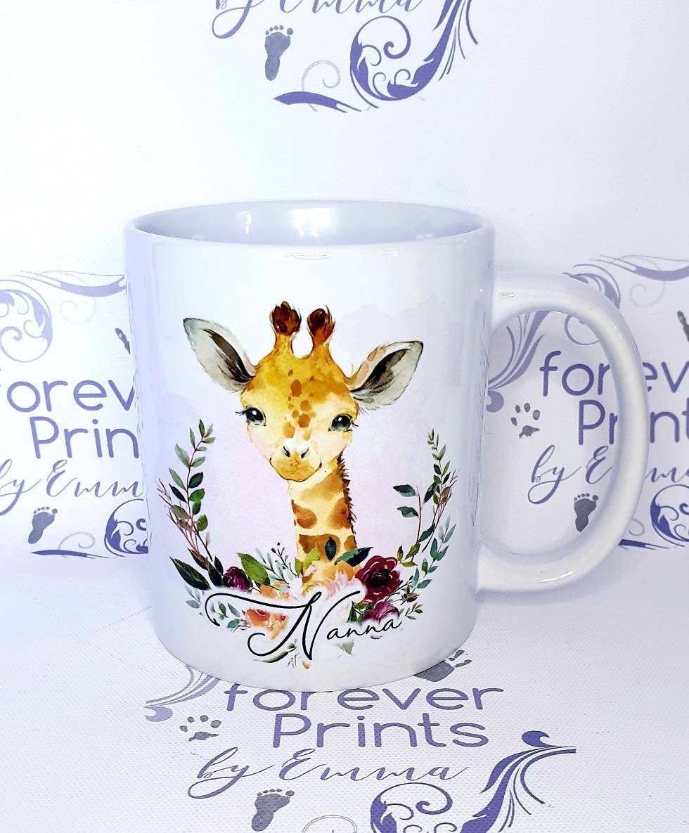 Safari animal mug personalised | animal lover gift | giraffe mug