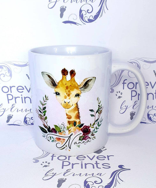 Safari animal mug personalised | animal lover gift | giraffe mug