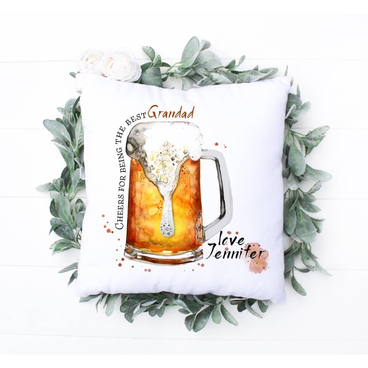 Father's day cushion | personalised grandad gift | gifts for Father's day | beer gift