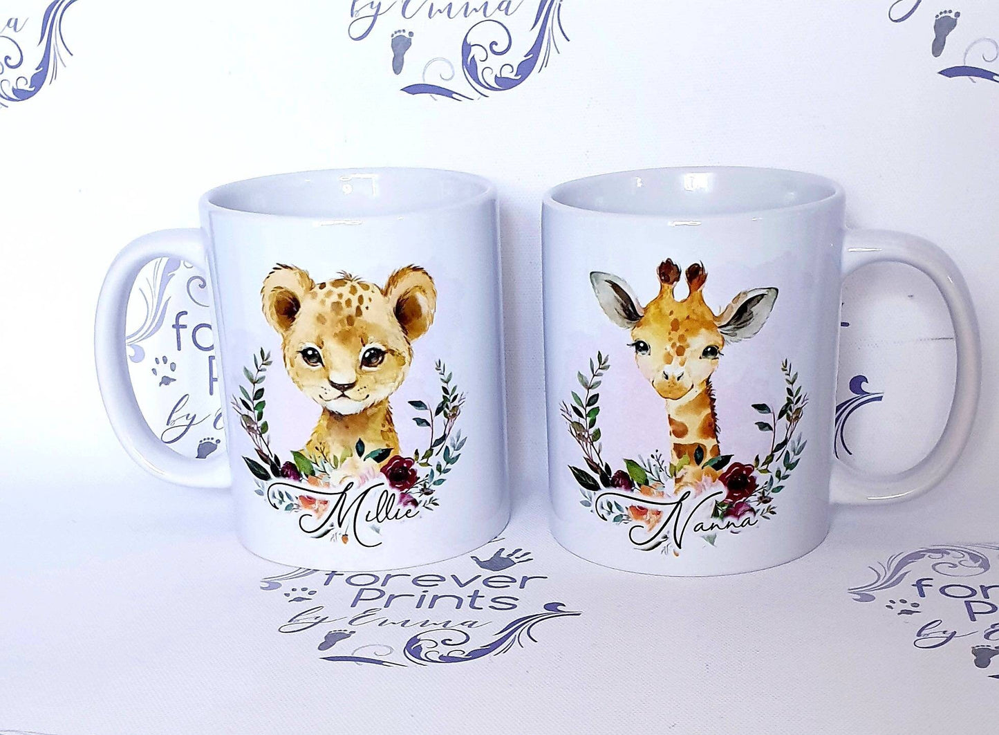 Safari animal mug personalised | animal lover gift | giraffe mug