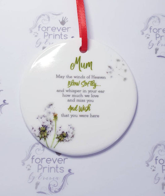 Personalised ceramic Christmas decoration - Christmas tree decoration - remembrance bauble