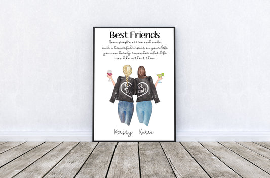 Best Friend gift, best friend a4 print, friend print