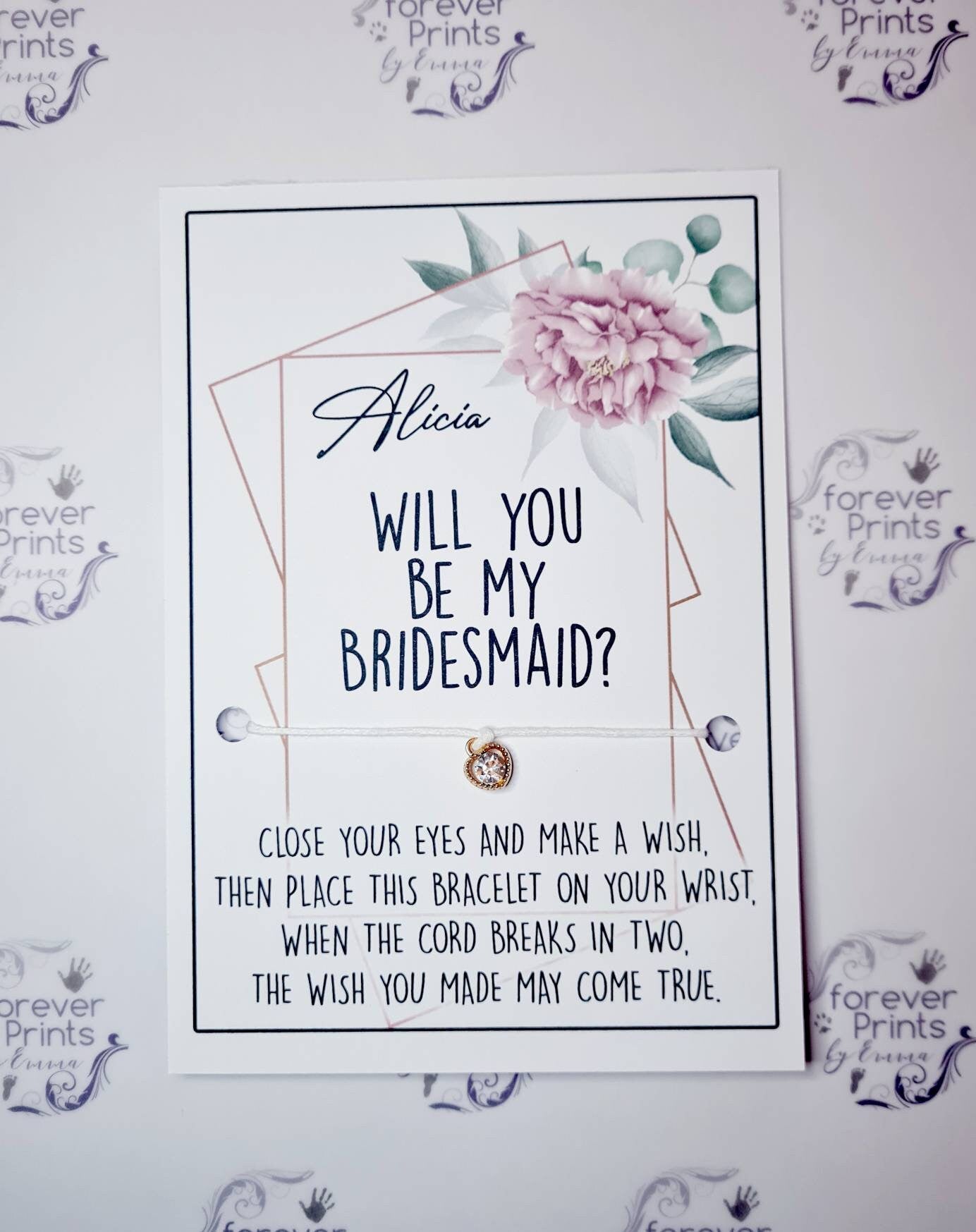 Will you be my bridesmaid wish bracelet, bridal party gift, flower girl, chief bridesmaid, maid of honour gift