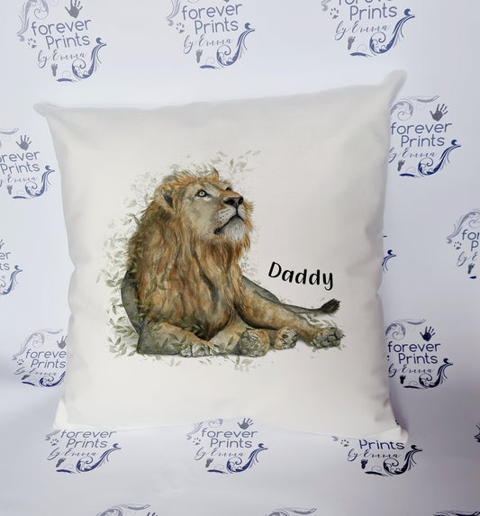 Lion cushion, Safari animal cushion personalised