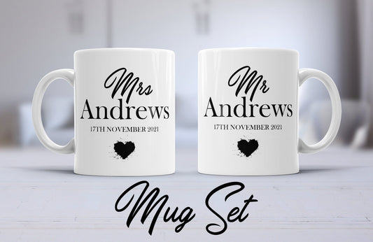 Mr and Mrs wedding cup set, Mr and Mr wedding cup set, Mrs and Mrs wedding cup set, Gift for bride and groom, wedding gift