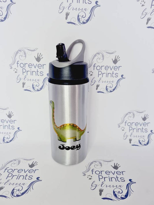 Dinosaur Metal water bottle - personalised bottle - school water bottle -horse water bottle