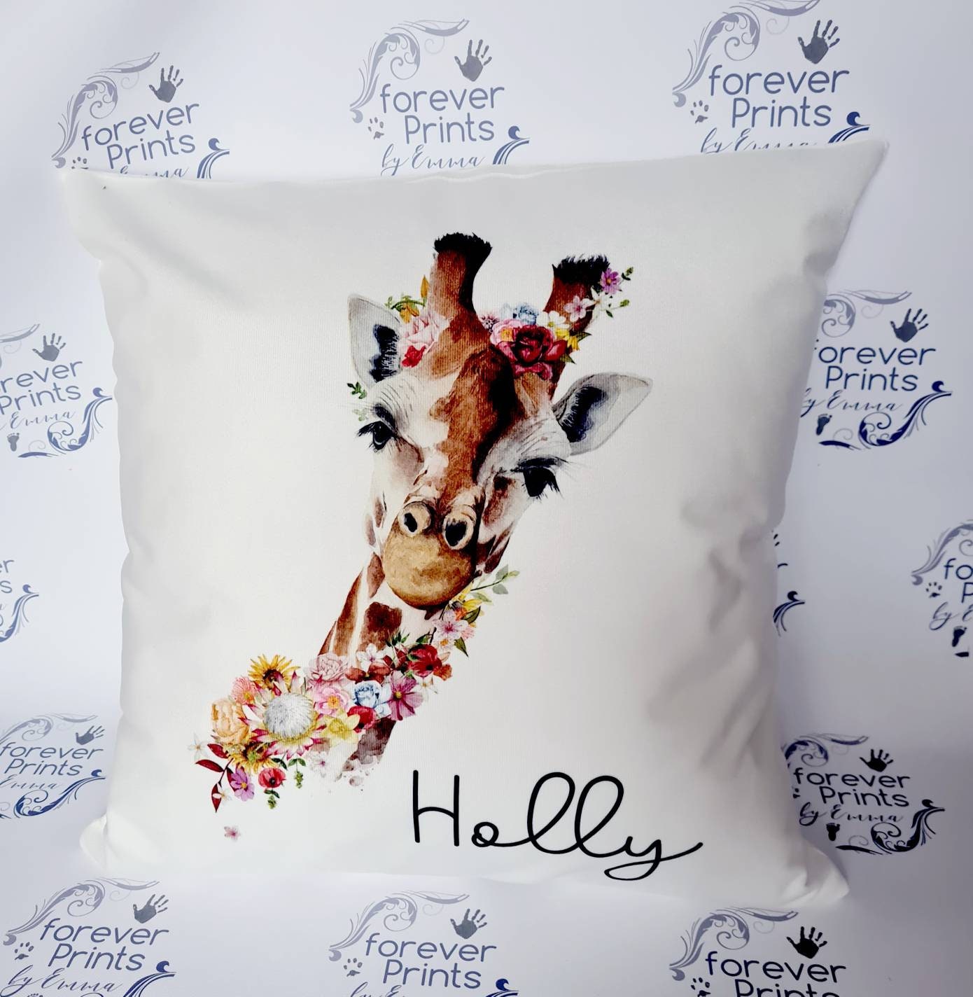 Giraffe cushion. personalised giraffe gift, Safari animal cushion personalised