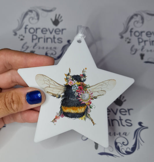 personalised bee hanging decoration,  bee gift
