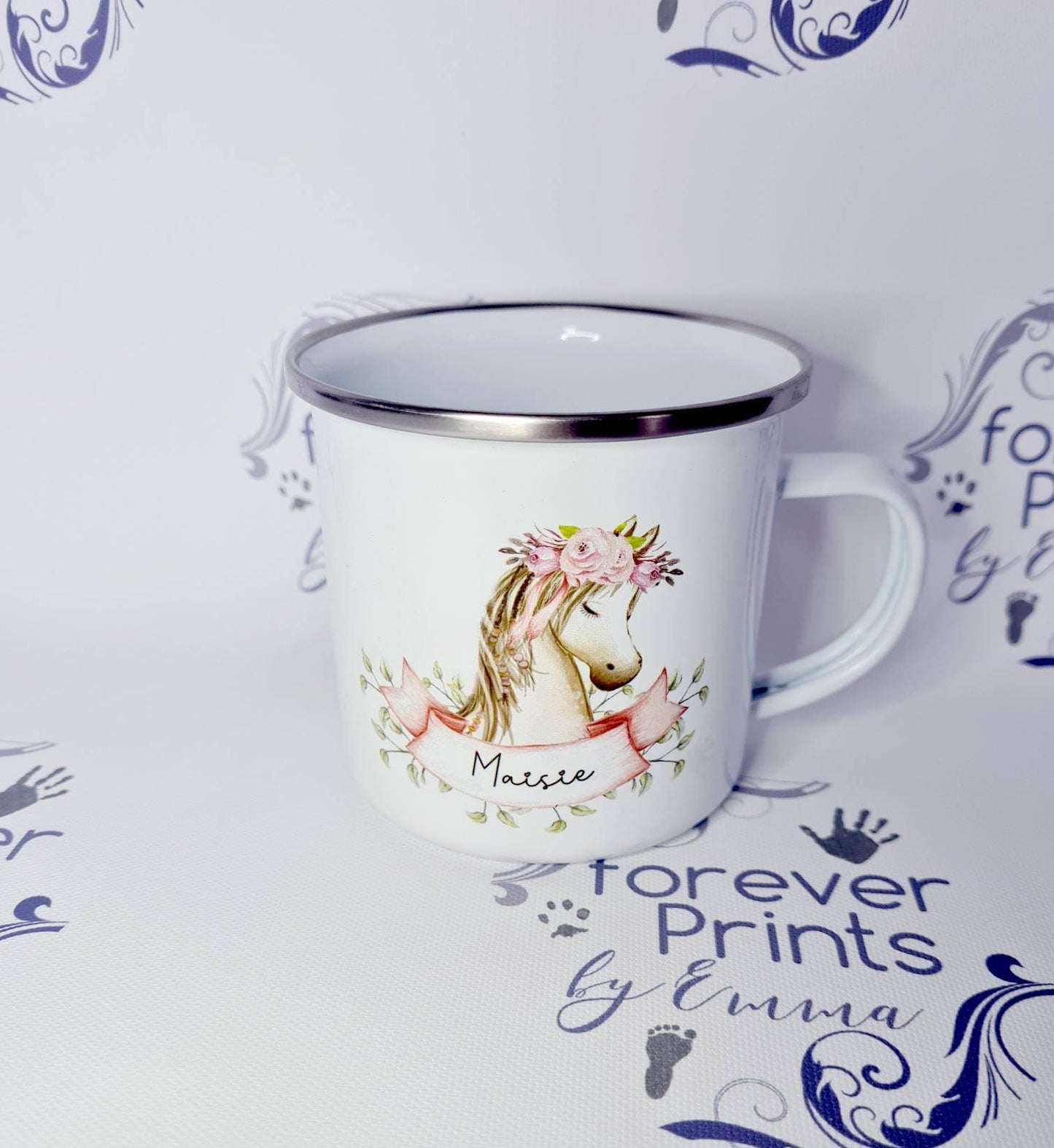 personalised pony mug, personalised children's mug, girls horse mug