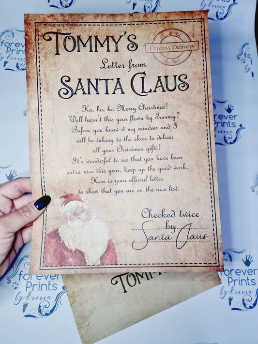 Personalised santa letter gift set, letter from santa, good list certificate, father christmas letter.